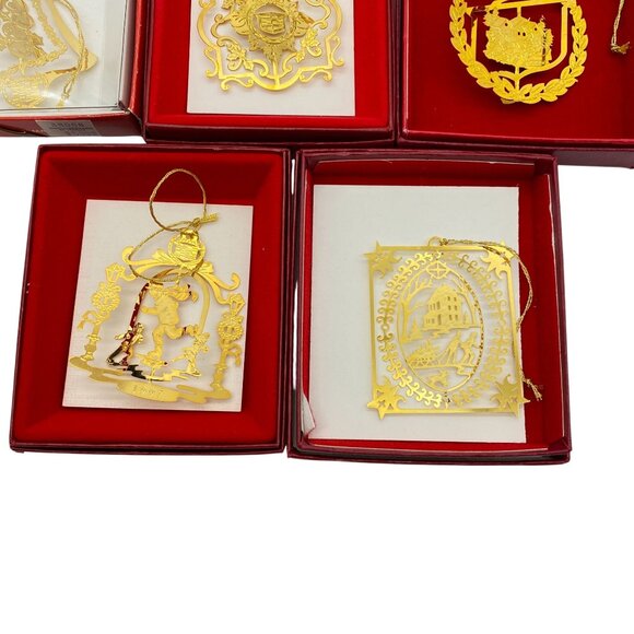 Cadillac 24kt Gold Finish Christmas Tree Ornaments 90s lot of 8 3D ornaments - Picture 4 of 14